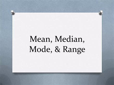median mode range  pptx