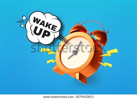 wake poster alarm clock good morning stock vector royalty