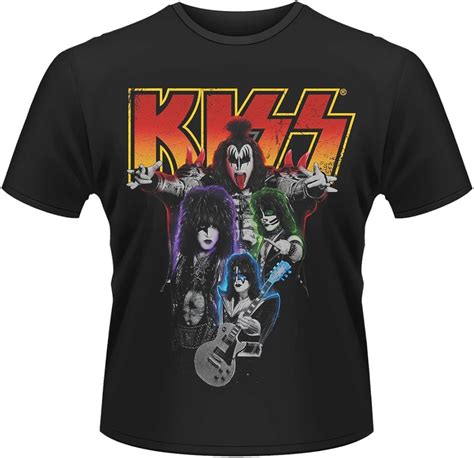 Kiss Neon Band Rock Heavy Metal Gene Simmons Oficial Camiseta Para