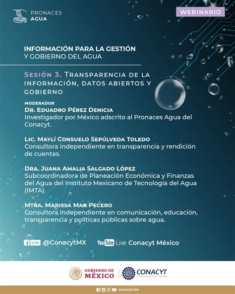 Webinario Conacyt Informaci N Para La Gesti N Y Gobierno Del Agua