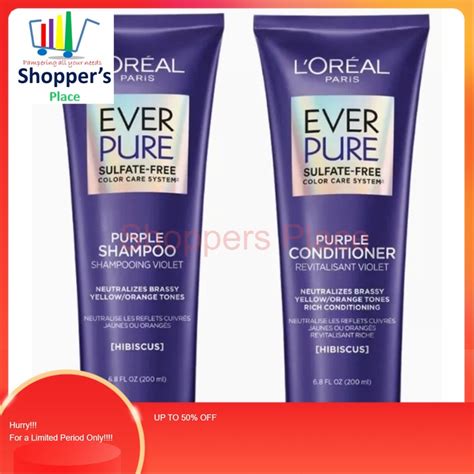 L Oreal Everpure Purple Shampoo Conditioner 200ml Brass Toning Colour Protect Shopee Singapore