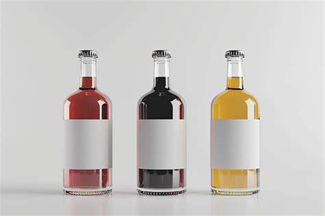 Premium Photo | Glass bottles with labels mockup