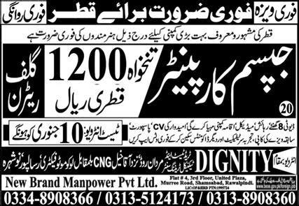 New Brand Manpower Qatar Job 2024 2025 Job Advertisement Pakistan