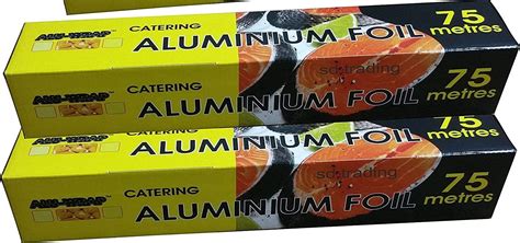 2X Aluminium Kitchen Catering Foil 450mm X 75m With Inbuilt Cutter ALU