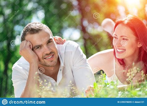 A Couple On A Date In The Park Stock Image Image Of Beautiful