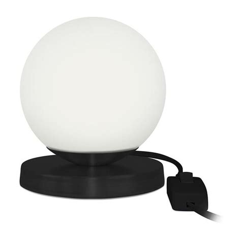 Luminária Abajur De Mesa Globo Orby Preto Base Redonda Leroy Merlin