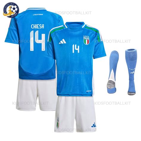 Italy Home Kids Football Kit 2024 Chiesa 14 Best Price 2025