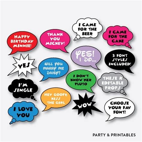 Photo Booth Printable Speech Bubble Photo Booth Props Free Diy Photo