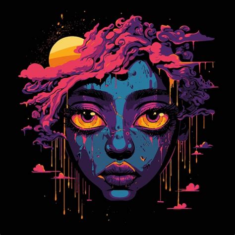 Premium Vector Cosmic Elegance Mesmerizing Black Woman In Wild