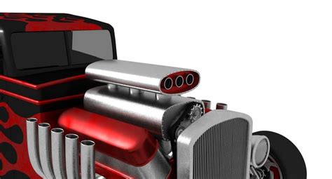 Hot Rod D Model Fbx Dae Obj Blend Free D