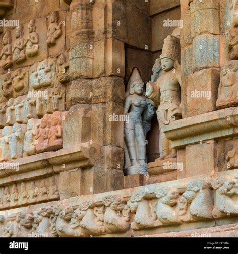 part of wall Great architecture ancient Gangaikonda Cholapuram Temple ...