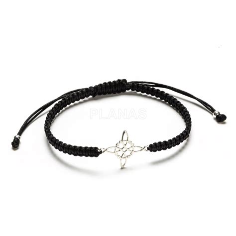 Pulsera macramé en Plata de Ley NUDO DE BRUJAS