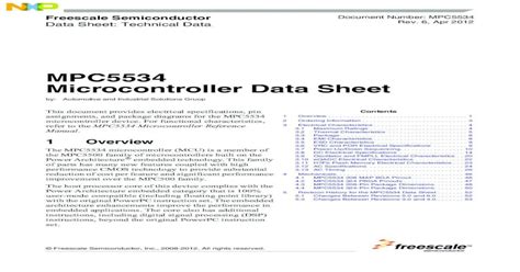 MPC5534 Microcontroller Data Sheet NXP SemiconductorsMPC5534