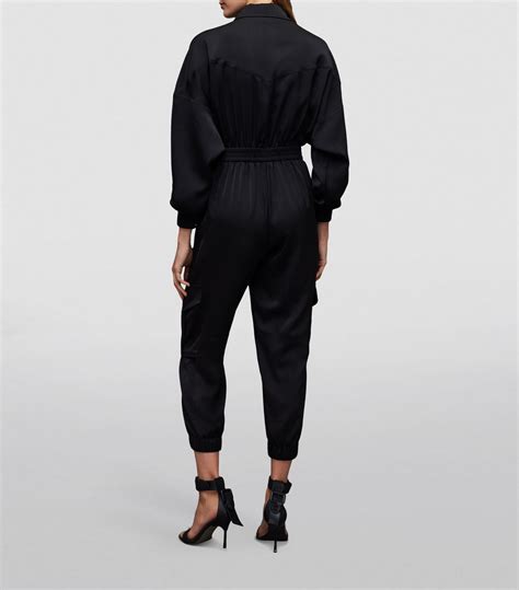 Womens Allsaints Black Satin Charli Jumpsuit Harrods Uk