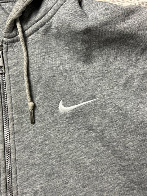 Nike Vintage Gray Nike Full Zip Hoodie Solo Swoosh Drill Y2k Grailed