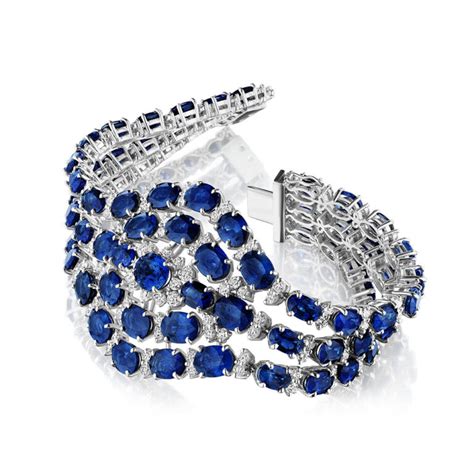 Oval Sapphire Round Diamond Bracelet Ses Creations