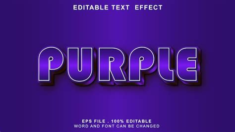 Effet De Texte Violet Modifiable Vecteur Premium