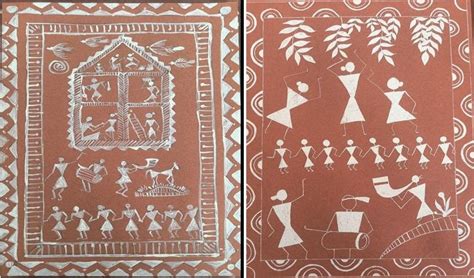 Warli paining with traditional art Motifs used: Farming is the main ...