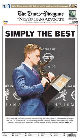 Joe Burrow - Heisman Trophy Winner 2019 1A – store.theadvocate.com