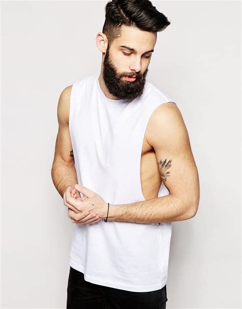 Asos Sleeveless T Shirt With Extreme Dropped Armhole At Mens