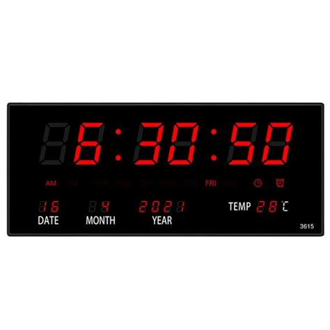 led perpetual calendar electronic clock digital wall clock alarm hourly