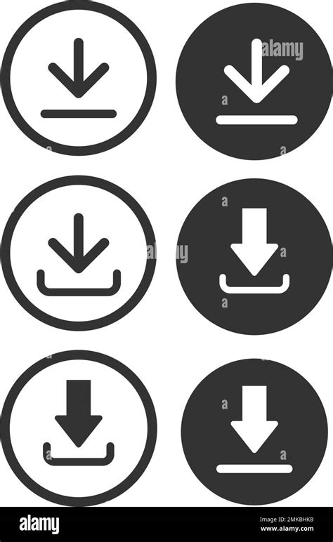 Simple Download Icon Download Web Button Upload Button Load Symbol