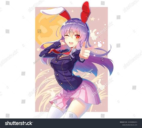 Beautiful Cute Anime Girl Bunny Ears Stock Vector (Royalty Free ...