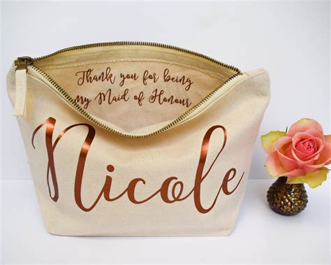 Wedding Thank You Gift Personalised Bridesmaid Gift Make Up Etsy