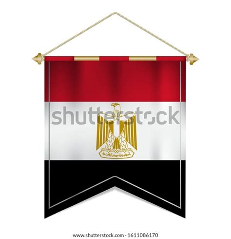 Realistic Pennant Flag Egypt Isolated On Stock Vector Royalty Free