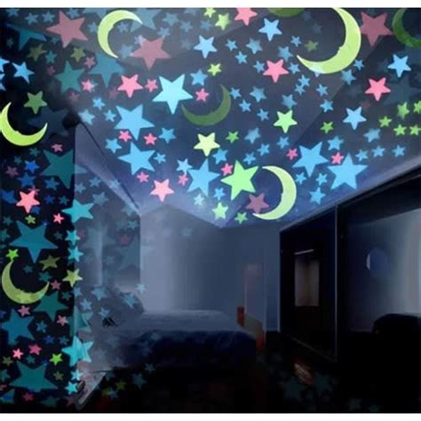 Star And Moon Glow In The Dark Stickers - Multicolor - 200 Pcs | Konga ...