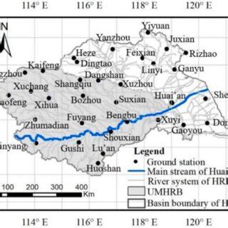 Location Of The Upper And Middle Reaches Of The Huai River Basin And