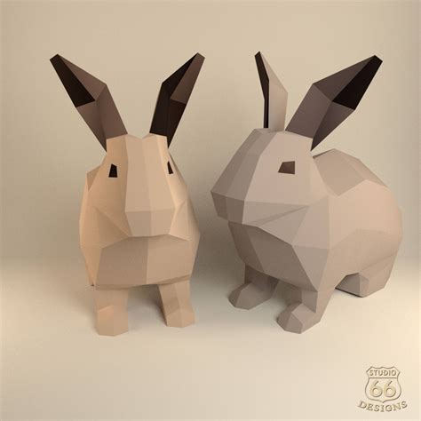 3d Papercraft Model Of Rabbit Free Printable Papercraft Templates Artofit