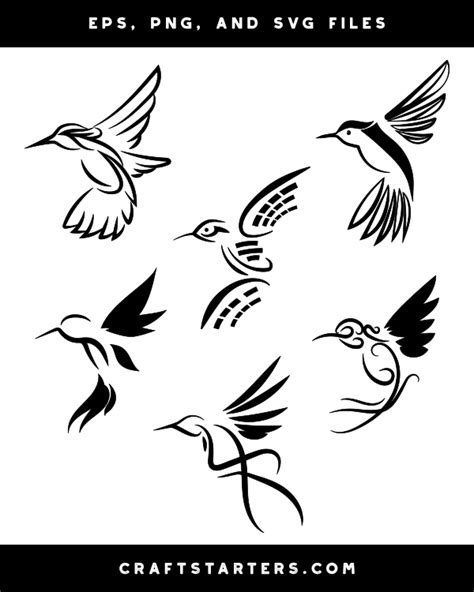 Stylized Hummingbird Silhouette Clip Art Clip Art Library