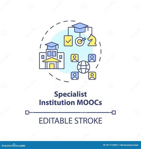 2d Colorful Linear Icon Specialist Institution Moocs Concept Stock Vector Illustration Of