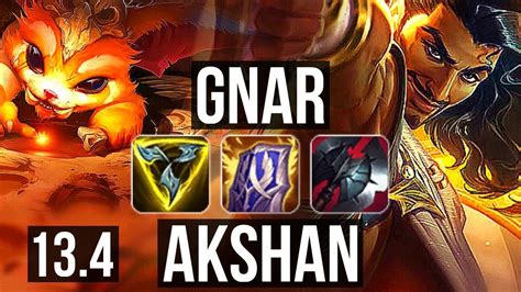 GNAR Vs AKSHAN TOP 12 1 13 Legendary 500 Games EUW Grandmaster