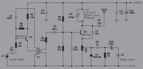 simple tv transmitter circuit diagram