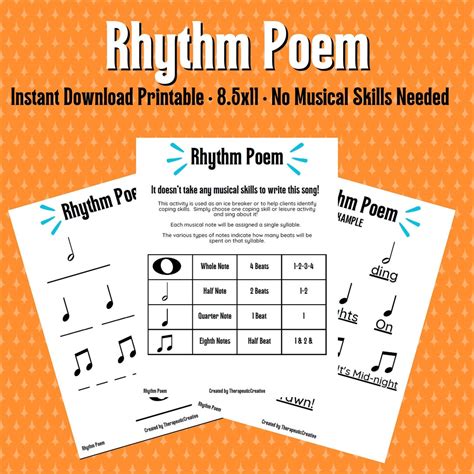 Rhythm Poem Therapy Activity Music Therapy Recreation Therapy Clinical ...