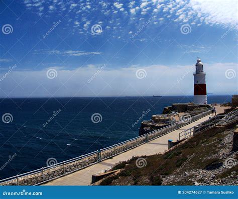 Lighthouse in Gibraltar stock image. Image of nautical - 204274627