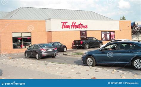 Tor, Canada - August 10, 2023: Tim Hortons Restaurant Coffee Shop Drive ...