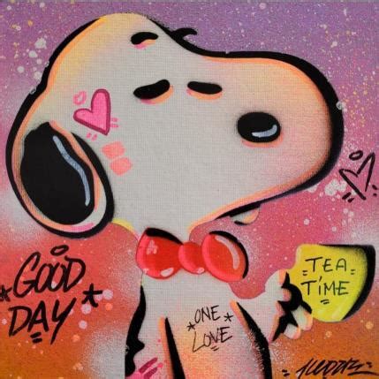 Peinture Snoopy Tea Time Par Kedarone Carr D Artistes