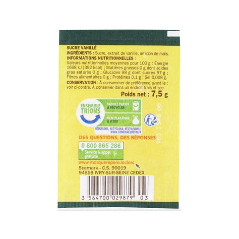 Sucre Vanillé TABLIER BLANC 10x7 5g 75g Drive Z eclerc