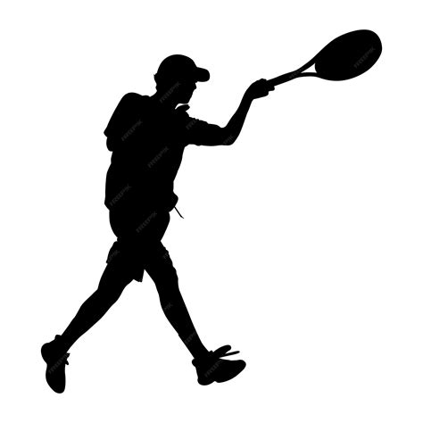 Premium Vector Silhouette Man Playing Tennis Illustration