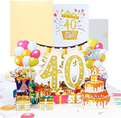 Joyoldelf 40th Birthday Card Pop Up Birthday Cards For Women 3d