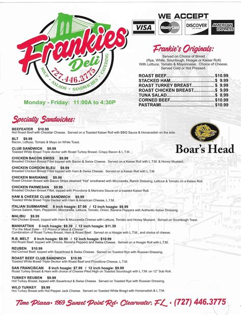 Frankie's Deli Menu