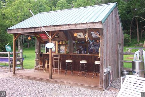 Rustic Outdoor Bar with Metal Roof | Backyard Pavilion