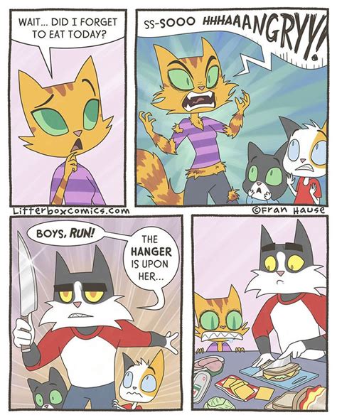 The Comic Strip Shows How Cats Are Doing Different Things