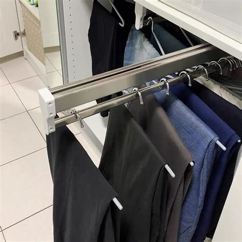 Heavy Duty Extendable Pull Out Closet Rod Sliding Wardrobe Closet Rod