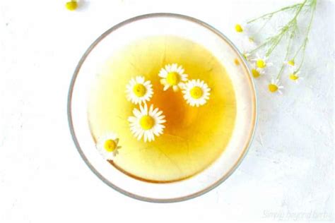 Chamomile tea hair rinse for glowing hair - SimplyBeyondHerbs