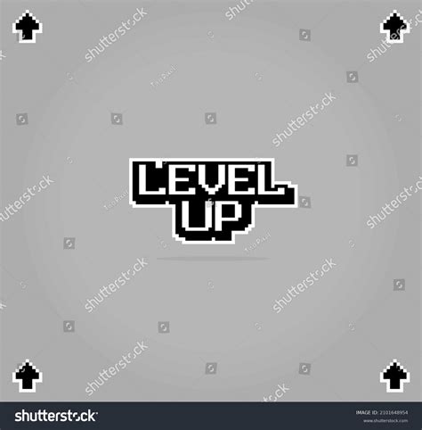 Bit Pixel Levelup Show Fonts Stock Vector Royalty Free