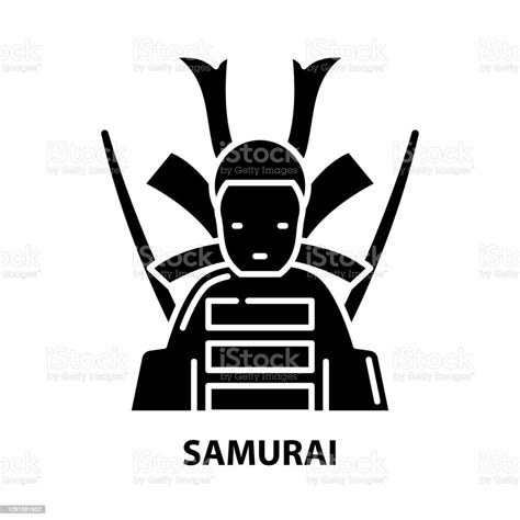 Samurai Icon Black Vector Sign With Editable Strokes Concept